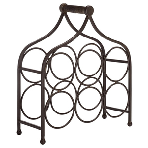 Hot Selling Antique Metal Wine <b>Rack</b> 6 Bottle Capacity <b>Display</b> Stand Home Furniture Handmade Wine <b>Racks</b> - Product Image 6