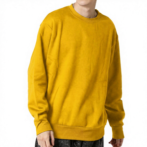 Sudadera de Cuello Redondo Extra Grande para Hombre, Color Azul Marino, Corte Regular, Color Sólido, Informal, Tejida, 100% Algodón, para Otoño - Product Image 6