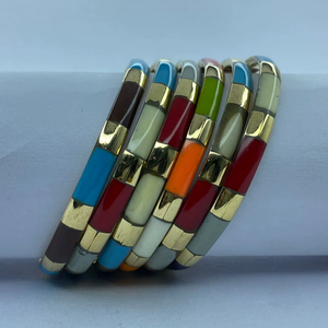 Colorful Brass Resin <b>Bangles</b> Light Turquoise Color Fashion Jewelry Best Gift for Girlfriend Product Manufacturer From India - Product Image 1