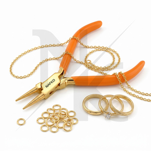 Outils de bijouterie, pince à bec rond 120 mm en acier inoxydable, pince à boucler le fil, poignée en PVC personnalisée, pince à bijouterie pour outils de bricolage - Product Image 5