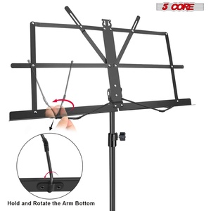 Soporte de Música Ajustable de 5 Niveles, 57 Pulgadas, Soporte de Escritorio para Partituras, Soporte de Libros Portátil Totalmente Metálico - Product Image 5