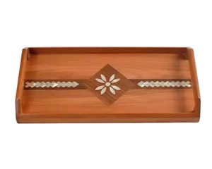 Exquisita Bandeja Multifuncional para Postres con Diseño Árabe, Incrustaciones de Madera y Nácar, Ideal para Regalos de Ramadán, Diwali, Eid y Festividades en el Hogar - Product Image 2