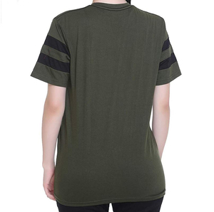 Camiseta Casual de Cuello Redondo y Manga Corta para Mujer, Diseño de Rayas en Contraste, Ligera, de Algodón Suave, Prenda Básica, Ropa Personalizada al por Mayor - Product Image 2