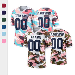 เสื้อเจอร์ซีย์แฟนอเมริกันฟุตบอลแบบสั่งทำพิเศษ ดีไซน์ใหม่ ผลิตจากโพลีเอสเตอร์ 100% คุณภาพสูง ระบายอากาศได้ดี แห้งเร็ว แขนสั้น เหมาะสำหรับฤดูร้อน ใส่ได้ทั้งชายและหญิง - Product Image 1