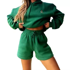 Survêtement OEM pour femme, personnalisé, imprimé numériquement, 100% coton 500 g/m², respirant, style streetwear, à capuche et coupe droite - Product Image 2