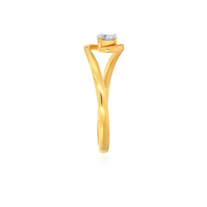 Anillo Abierto de Oro Amarillo de Moda, Diseño Solitario con Diamante en Forma de Corazón, Peso del Diamante de 0.35 Quilates, Joyería de Moda al por Mayor - Product Image 3