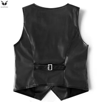 Gilet en cuir PU sur mesure pour femme, coupe ajustée, avec fermeture éclair en toile, style gothique punk, tenue de soirée, mode streetwear