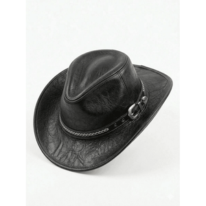 Trendy Leather Cowboy <b>Hat</b> for Men & Women Classic <b>Western</b> Wide Brim Adjustable Four Seasons Breathable Customized Design - Product Image 4