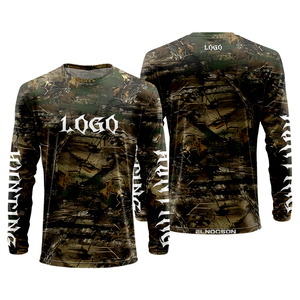 Chemise de chasse d'été unisexe à manches longues, à motifs floraux, imprimée par transfert de pigments, respirante, en polyester/spandex - Product Image 2