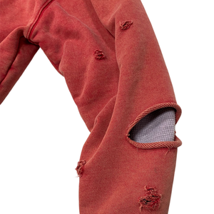 Sweat à capuche personnalisé en molleton épais, coupe carrée, court, déchiré, double couche, avec doublure thermique gaufrée - Product Image 5