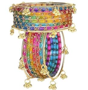Ensembles de bracelets Chudiyan en tissu et verre personnalisés, style élégant, dernières tendances pour les fêtes et les occasions spéciales, bracelets Churian pour filles. - Product Image 2