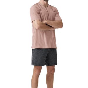 T-shirt personnalisé en coton rose pour homme, col rond, manches courtes, décontracté, respirant, doux, léger, style streetwear d'été, vente en gros - Product Image 2