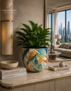 Unique Design Metal Indoor Round Planter <b>Sticker</b> Enamel Planter Pot for Home & Garden Decoration Handmade Customized - Product Image 1