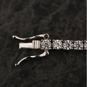 Luxury Moissanite Tennis <b>Bracelet</b> 3mm Iced Out Hip Hop Jewellery White <b>Gold</b> Finish Diamond Look Wrist Chain Shine - Product Image 3