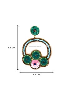 Pendientes de Flores con Cuentas Bordadas a Mano, Joyería de Cuentas de Colores, Clásicos, Elegantes, para Fiestas, Accesorios al por Mayor - Product Image 4