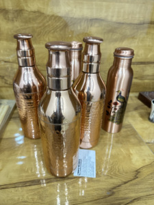 Botella de Agua de Cobre Puro, Botella para Beber Hecha a Mano, Cobre Sólido Estampado para Gimnasio, Hogar y Oficina - Product Image 3