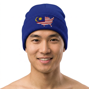 High Quality Winter Plain Dyed Custom Beanie Hat 100% Acrylic Warm <b>Knitted</b> with Custom Logo Embroidery Unisex Adult - Product Image 1