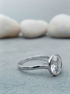 Forme LAB Grown 2.0 CT Bague de fiançailles en argent 925 or massif VVS Moissanite Diamant GIA Certifié Fine Jewelry Bezel - Product Image 3