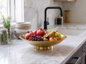 Cuenco de Metal con Diseño Martillado y Base Artística de Hojas Botánicas, Ecológico y Apto para Lavavajillas, para Decoración de Mesa de Lujo - Product Image 5