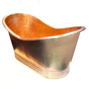 Handcrafted Pure Copper pedestal Free Standing Copper Bath Tub Hot selling at cheap - Product Image 1