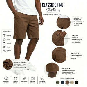 Premium Cotton Drawstring Shorts Breathable Comfort Minimal Everyday Outfit - Product Image 6