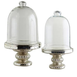 Support à cupcakes au design exclusif, forme arrondie, finition bronze, avec dôme en verre, pour accessoires de restauration, usage multifonctionnel - Product Image 3