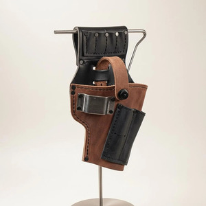 Funda de cuero premium para taladro, soporte para herramientas eléctricas inalámbricas, bolsa de cuero multibolsillos, para electricistas y contratistas, precio mayorista - Product Image 6