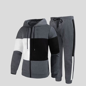 Survêtement coupe-vent pour homme avec capuche et pantalon de jogging, 100 % polyester nylon, fermeture éclair intégrale, couleur orange - Product Image 1