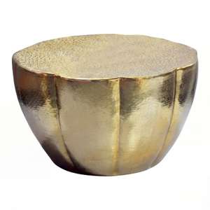 Mesa de Centro Redonda de Metal Martillado de Estilo Antiguo, Muebles Hechos a Mano para Sala de Estar, Diseño Tradicional, 42 cm de Diámetro - Product Image 6