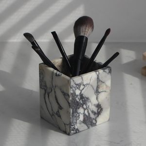 Genuine Calacatta Viola Marble Toothbrush <b>Holders</b> for Bathroom, Natural Marble <b>Makeup</b> Brush <b>Holder</b> Countertop Organizer - Product Image 1