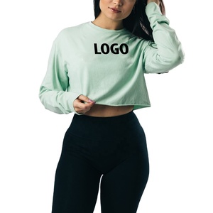 Camiseta holgada personalizada para mujer, lisa, informal, 100% algodón, con manga larga. - Product Image 1