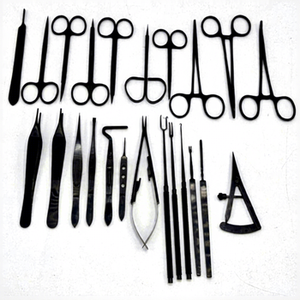 Juego de instrumentos quirúrgicos profesionales para blefaroplastia negros, de acero inoxidable alemán, para cirugía de párpados, de HBI - Product Image 1