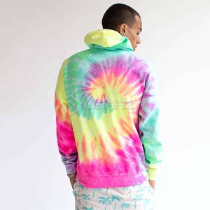 Men Custom Hoodies Drop Shipping Custom Print Tie Dye Hoodie Cotton Fleece Oversize Pullover Hoodie With 3d logo <b>Puff</b> For Men's - Product Image 3