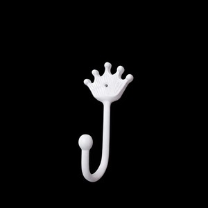 Loading Capacity Crown Design Bathroom <b>Kitchen</b> High Quality Metal Wall Hanger <b>Hook</b> White Powder Coated Finish Adhesive Wall <b>Hook</b> - Product Image 3