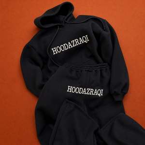 Ensemble survêtement homme premium en coton, pull à capuche oversize et pantalon de jogging, style streetwear hiver, avec logo brodé sur la poitrine - Product Image 1