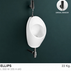 Urinoir mural moderne en céramique avec capteur ELLIPS - Product Image 3