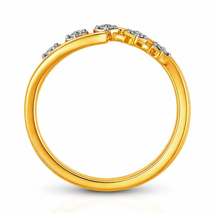 Bague ouverte géométrique à cinq diamants en or 14 carats pour femme, luxe, diamants cultivés en laboratoire - Product Image 4