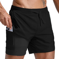 Shorts de course pour hommes, légers, respirants, à séchage rapide, avec poches double face, pour le fitness
