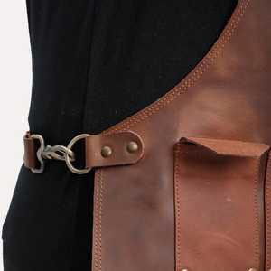 Premium Nappa Leather Apron for Luxury Retail Staff Uniforms-Smell Proof Foldable Protection Multi-Function Professional Genuine - Product Image 6