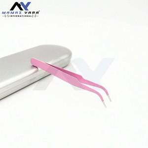 2 Pinzas de Acero Inoxidable Color Oro Rosa para Pestañas, Instrumentos de Precisión para Aplicación de Cejas y Pestañas, Alta Calidad - Product Image 2