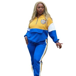 Conjunto Deportivo Sigma Gamma Rho para Mujer, Azul y Dorado, Dos Piezas, Ropa Deportiva de la Hermandad Griega, Estilo Casual y Cómodo - Product Image 4