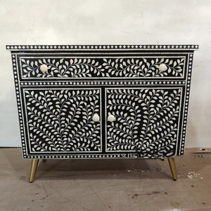 ILAHI's Bone Inlay <b>Drawer</b> Modern Design Agate Detailing <b>Storage</b> Portable Home Furniture - Product Image 1