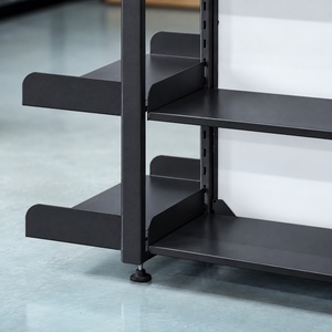 Étagère gondole double face à 5 niveaux Newtek en métal pour supermarché avec plateaux d'extrémité - Product Image 5