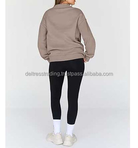 Sweat à col montant surdimensionné pour femme Nouvelle version Sweat à col montant fendu Mode durable pour femme - Product Image 4
