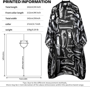 Capa de Barbero Estampada, Unisex, de Nailon Impermeable, para Salón de Belleza, Corte de Cabello, Disfraz de Adulto, Halloween, Tendencia - Product Image 5