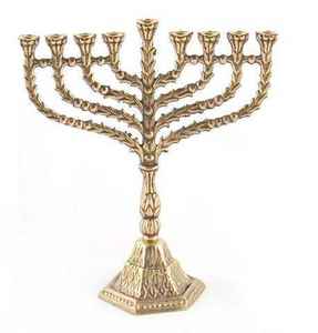 Antique Menorah Designed to Hold <b>Candles</b> Securely Hanukkah Christmas Easter Celebrations Family Gatherings Menorah In <b>Gold</b> - Product Image 5