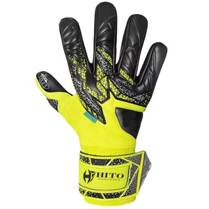German Latex Custom Design Black and Yellow Negative Cut Stretchable Soccer Goalkeeper Gloves With 4mm German Latex T Tab - Product Image 3