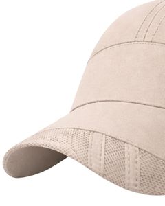 Men Beige Mesh Panel Sports <b>Cap</b> Breathable Lightweight Adjustable Summer Running Training Outdoor Baseball Hat For Men Use - Product Image 5