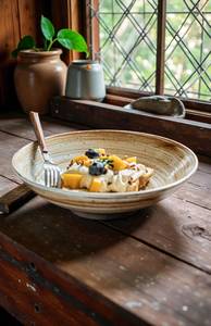 Tazón de cerámica contemporáneo hecho a mano con patrón japonés antiguo para servir fideos, ideal para hoteles, de Universal Overseas INDIA. - Product Image 2