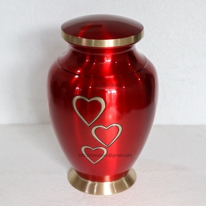 High Quality Brass Cremation Urn for Adult Human Ashes with Engraved Hearts Design Customizable Urns Funeral Supplies - Product Image 2